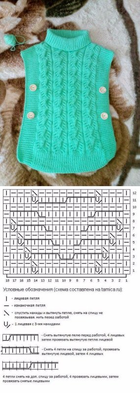 Жилет пончо для девочки 10 лет спицами