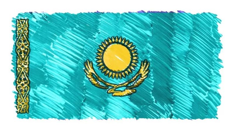 Флаг Казахстана детский рисунок