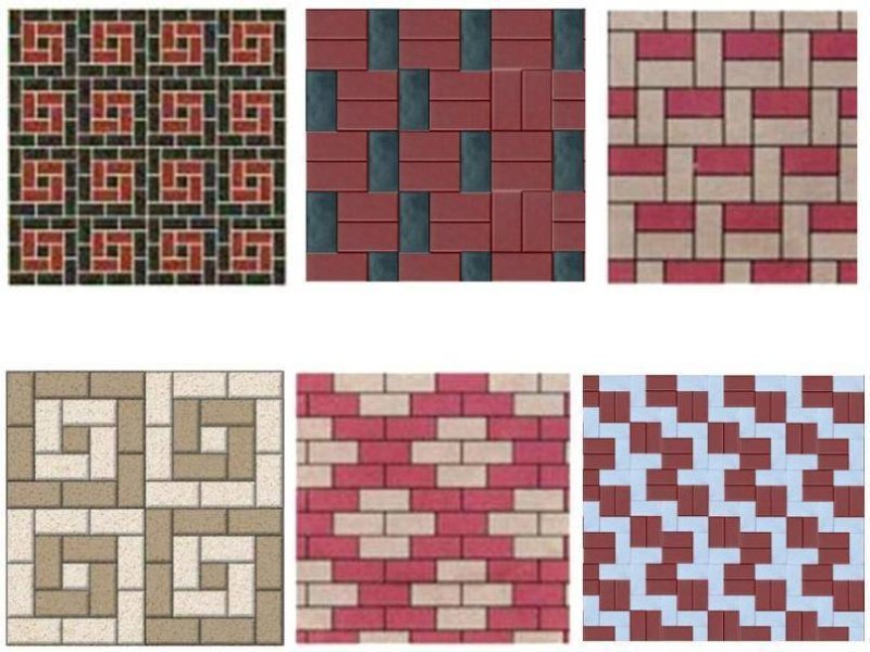 Раскладка брусчатки кирпичик