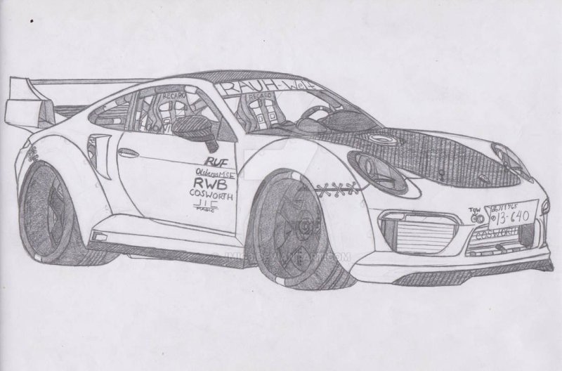 Porsche 911 Turbo s чертеж