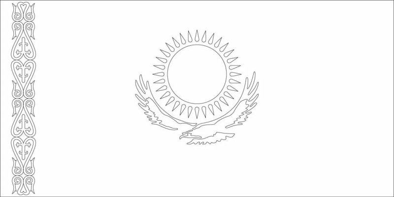 Флаг Казахстана контур