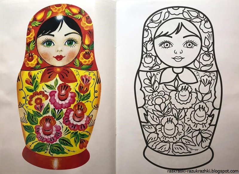 Семеновская Матрешка для срисовки