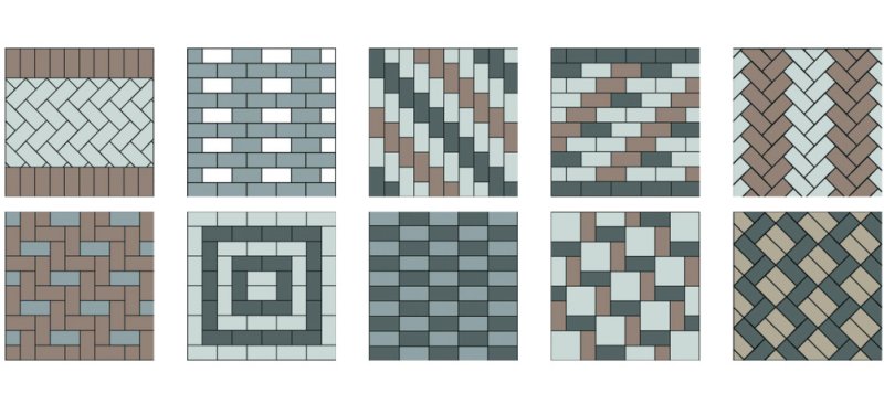 Схема раскладки брусчатки 200х100