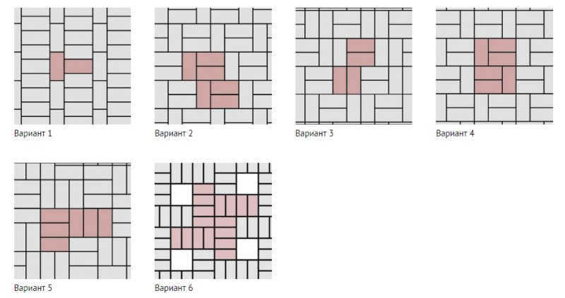 Схема укладки тротуарной плитки 200х100