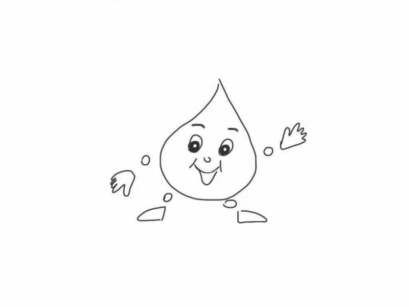 раскраска капелька воды для детей