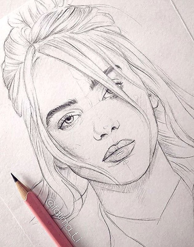 Билли Айлиш рисунок карандашом