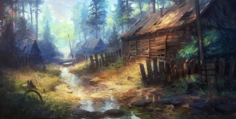 Постап деревня арт