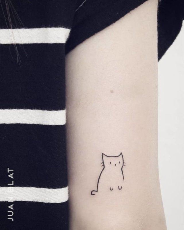 Мини тату кошка