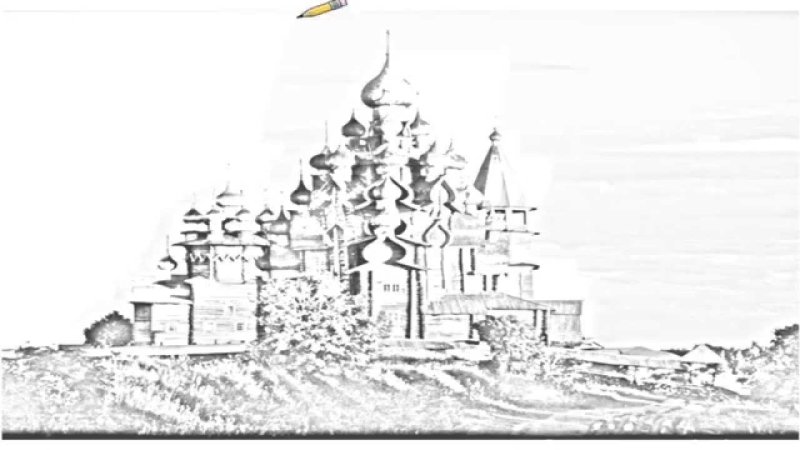 Погост Кижи рисунок для детей