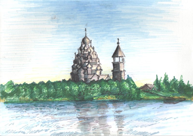 Карелия Кижи рисунок