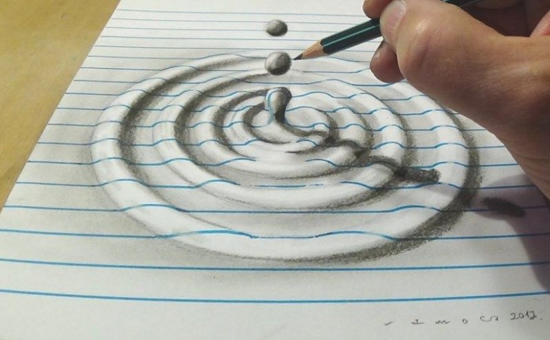 Трехмерные рисунки карандашом