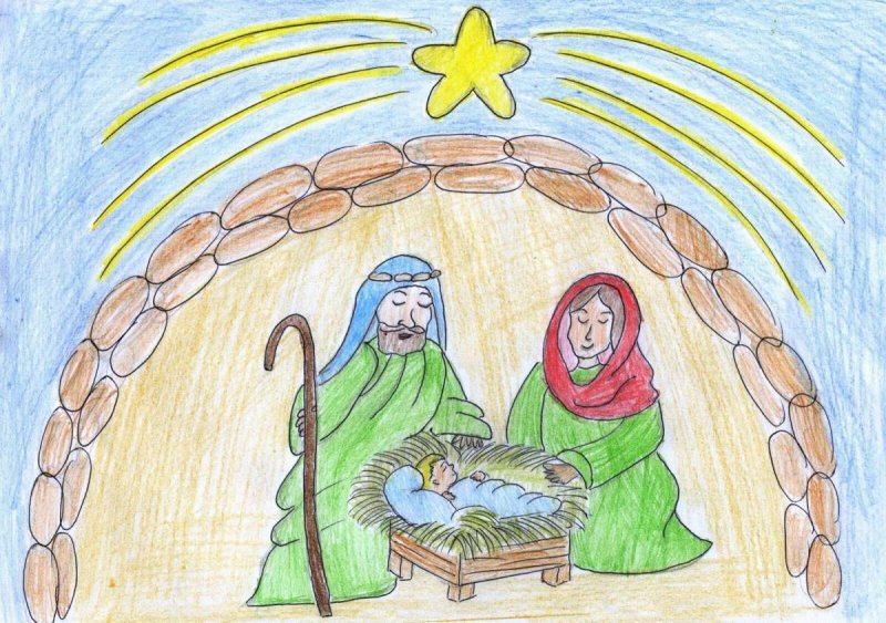 Рисунок на тему Рождество