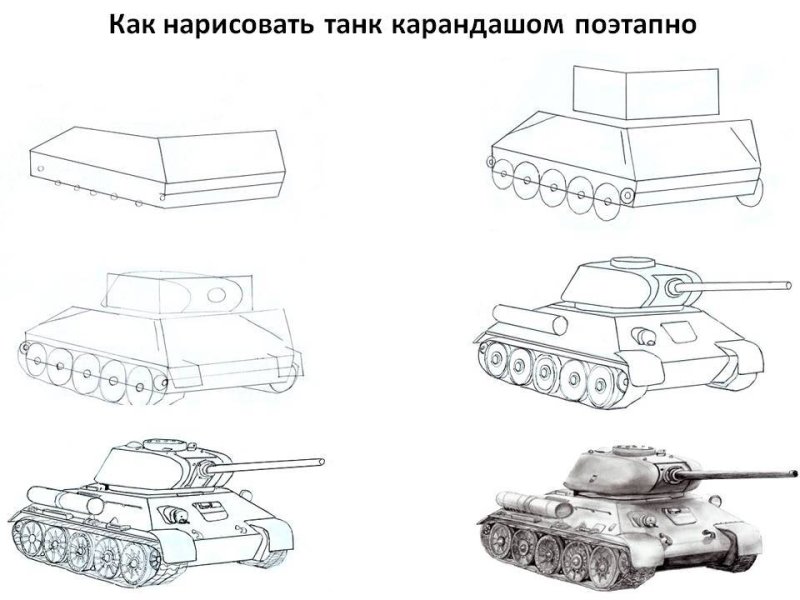 Т-34 рисунок спереди