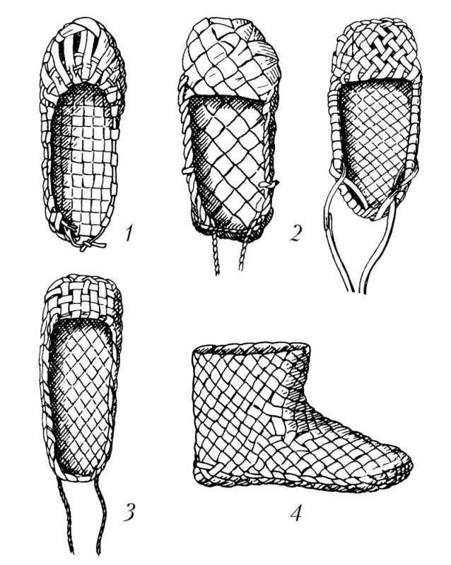 Лапти рисунок карандашом