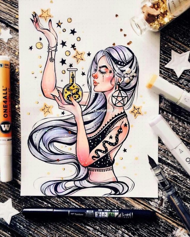 ведьма маркерами