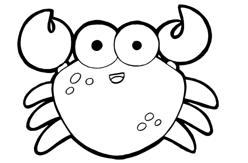 Раскраска краб для детей 3-4 лет