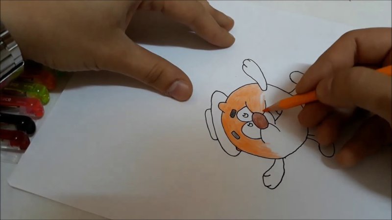 Рисовать Копатыча из смешариков поэтапно