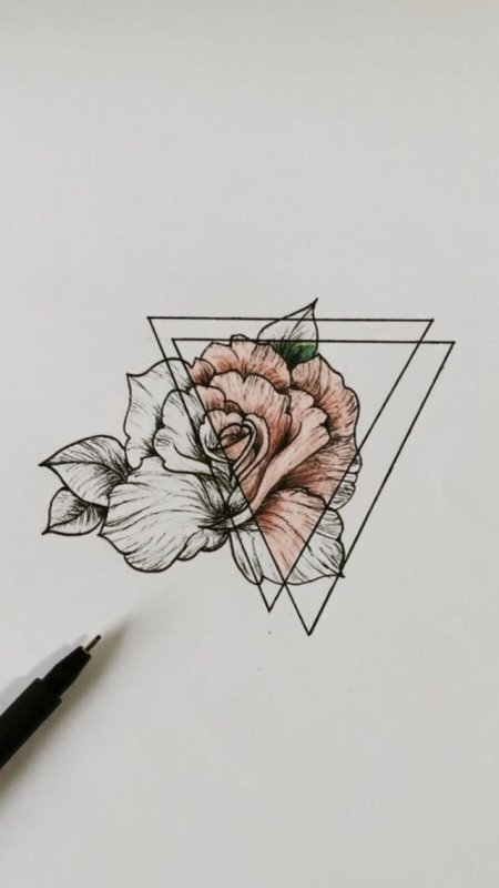 Цветы геометрия эскиз