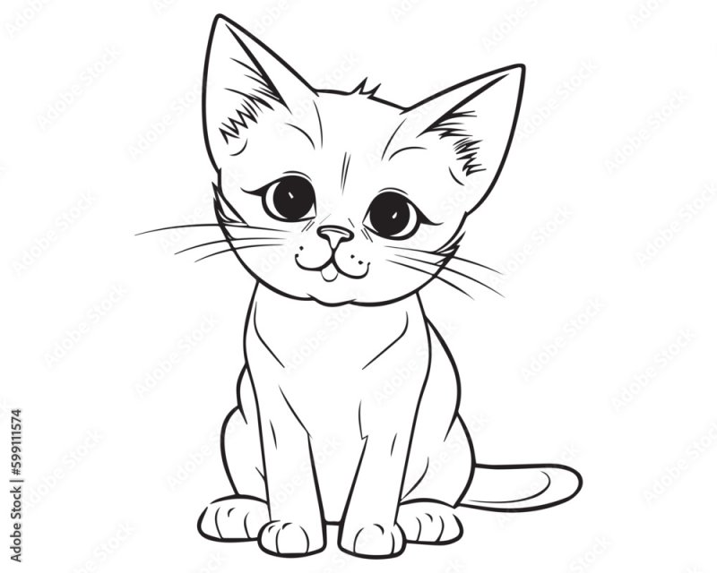 Силуэт кошки для раскрашивания