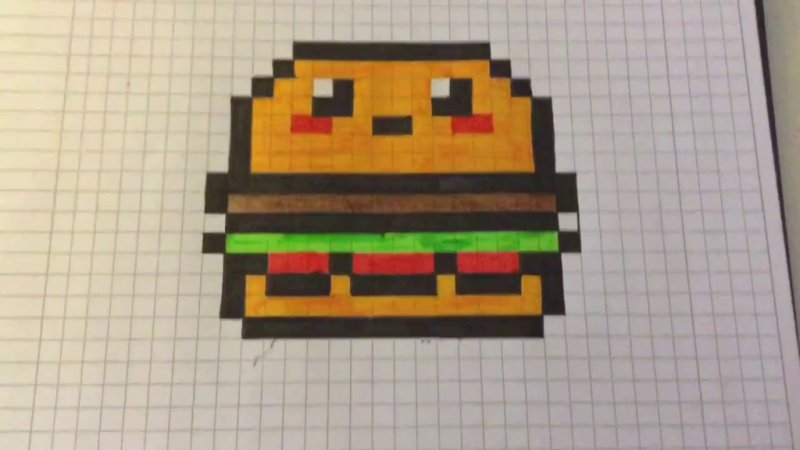 рисунки по клеточкам бургер