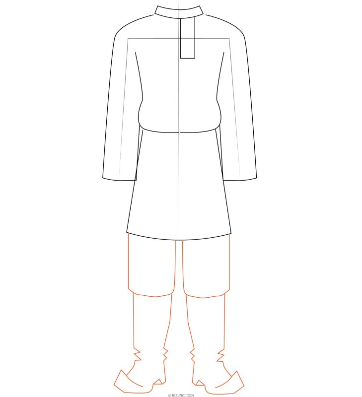 рисунок русский мужской народный костюм