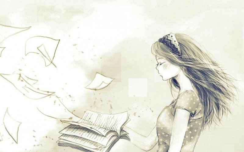 Девушка с книгой арт