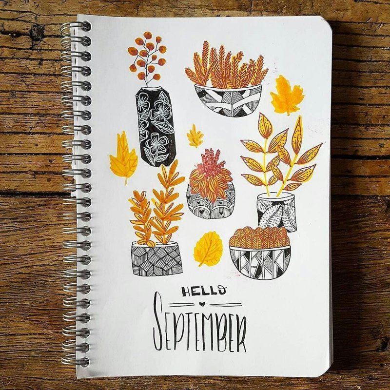 Рисунки для скетчбука листья