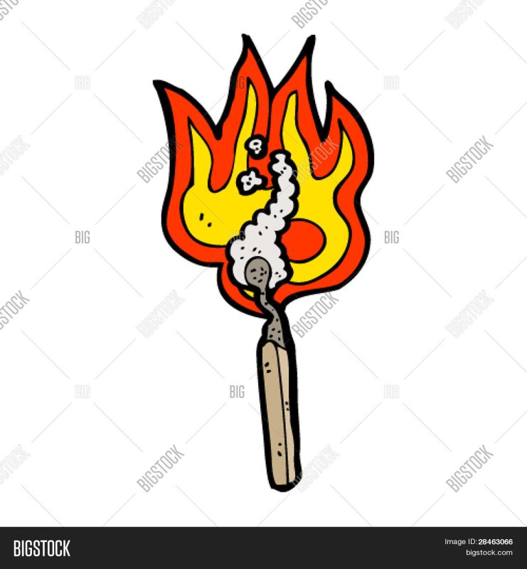 Рисунок горящей спички