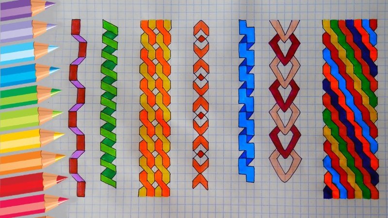 Узоры косички по клеточкам