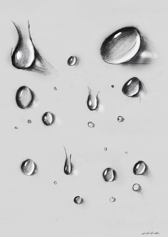 Капля воды рисунок карандашом