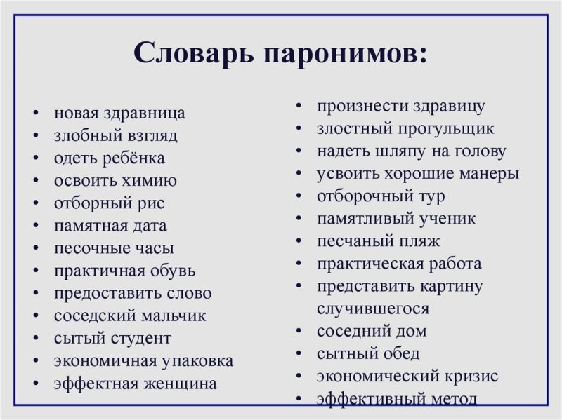Слова паронимы