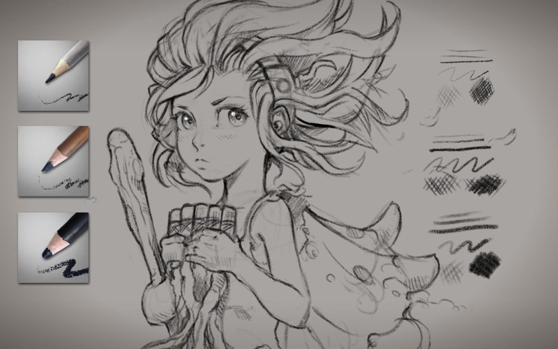 Krita кисти для лайна