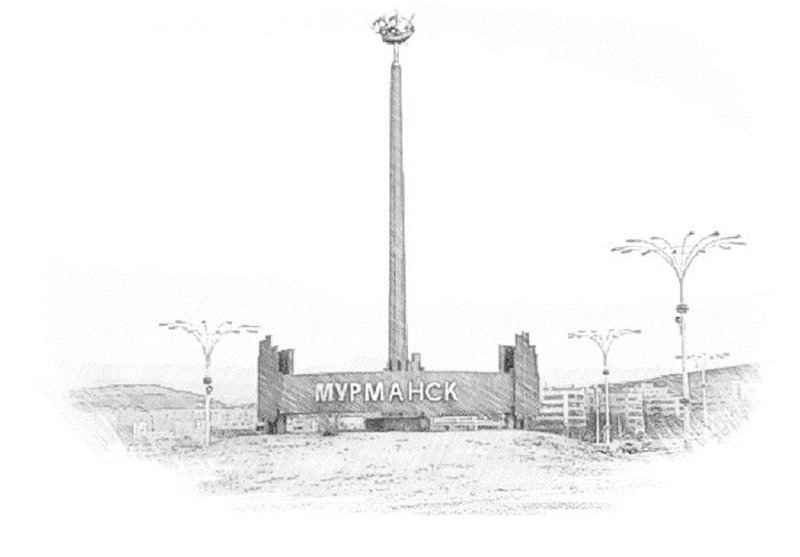 Памятник Алеше в Мурманске рисунок