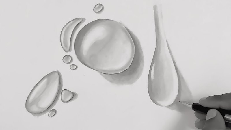 Рисунок капли воды карандашом