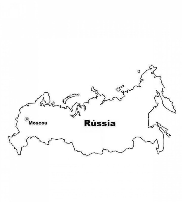 Карта России для раскрашивания для детей