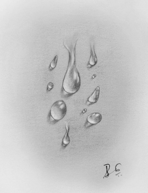 Капля воды рисунок карандашом