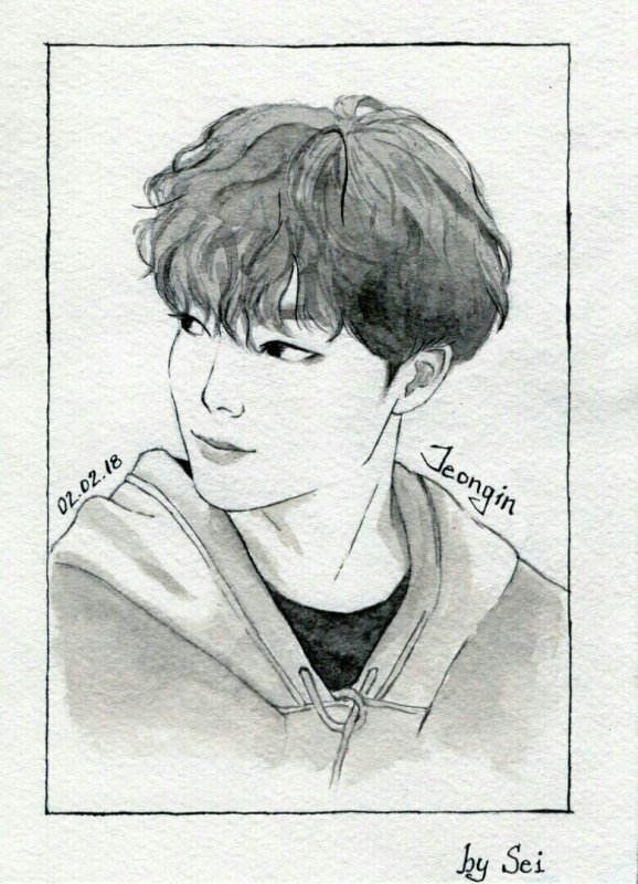 Минхо Stray Kids нарисованный