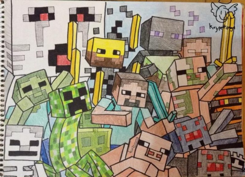 рисунок на тему майнкрафт