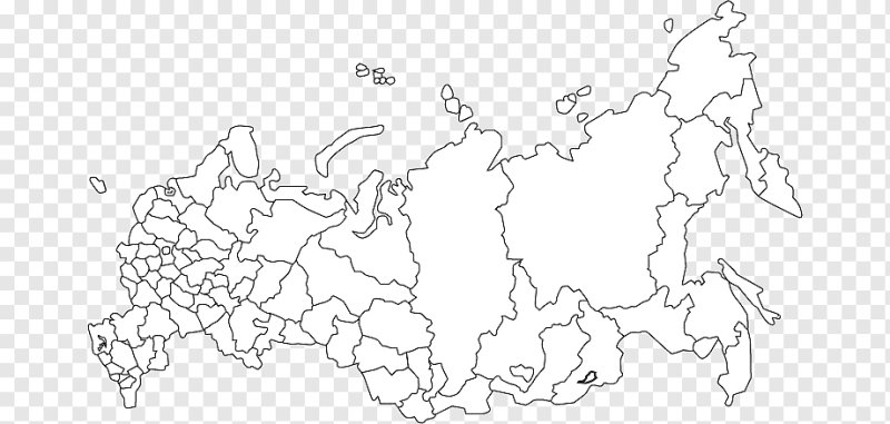 Карта России черно белая