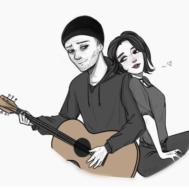 гитарист рисунок