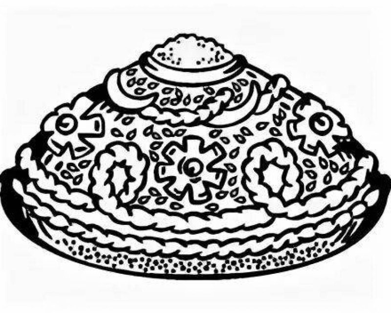 Каравай раскраска для детей