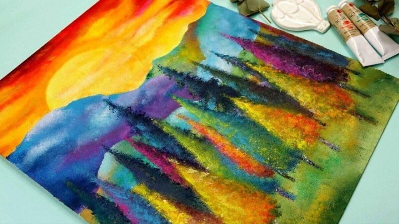 Техники рисования губкой