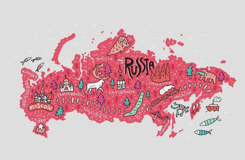 Карта России красивая