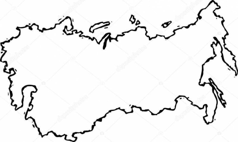 Контур России рисунок