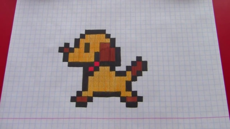 Рисование по клеточкам щенок