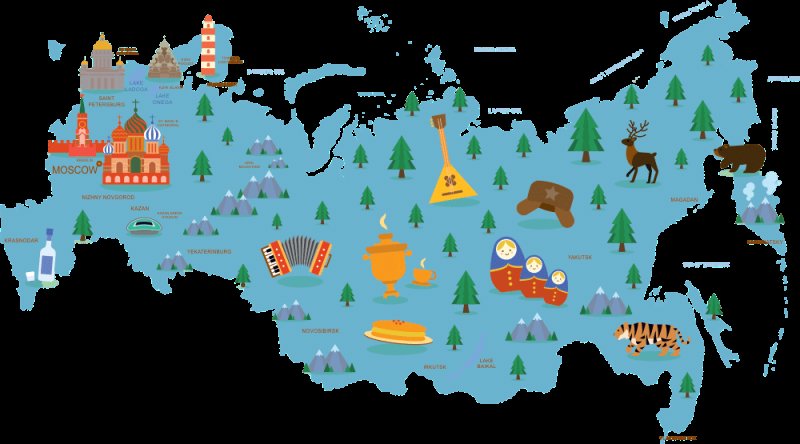 Карта РФ для детей