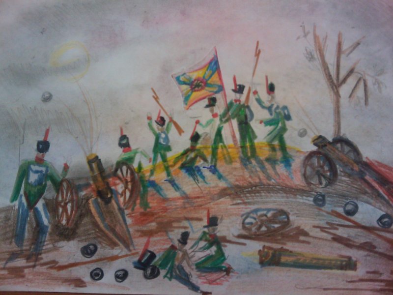 Бородинское сражение 1812 карандашом