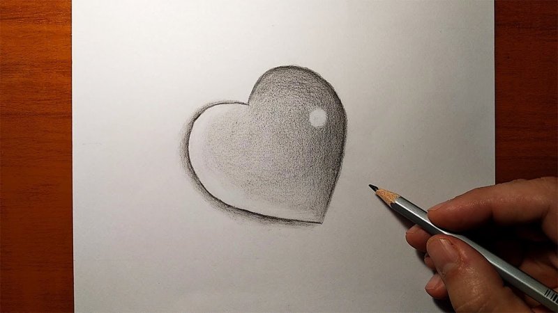 рисунки карандашом сердце