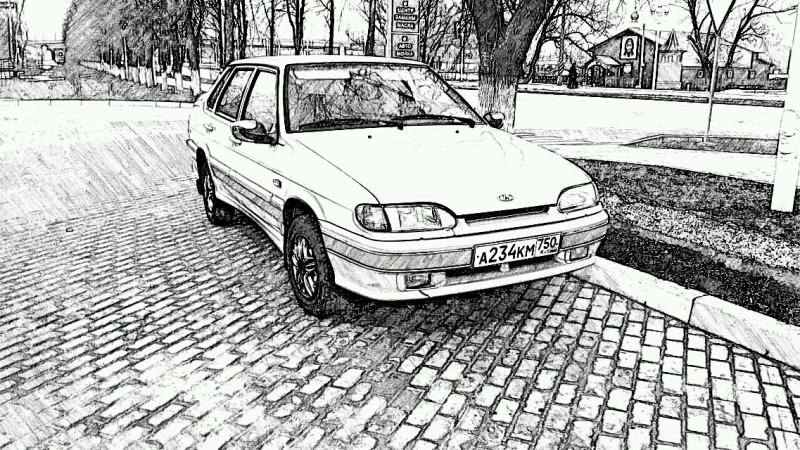 Приора 2114 карандашом