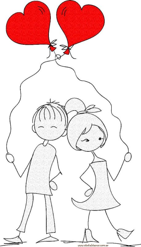 Влюбленные рисунок